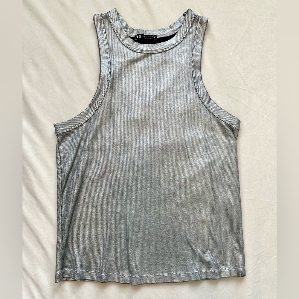 Zara Silver Tank Top